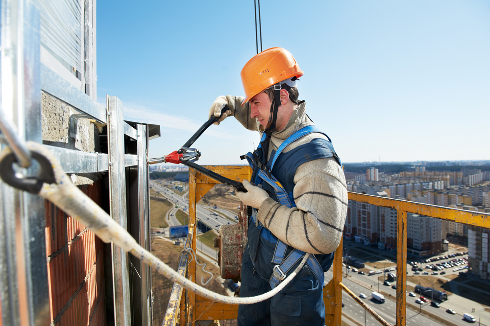 facade work in construction