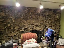 how to remove stone fireplace facade